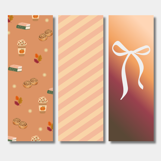 The Pumpkin Spice Collection Bookmark Set - Cozy Autumn Bookmarks | Fall Reading Aesthetic Gift (Set of 3)