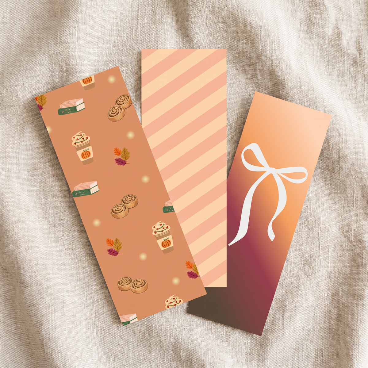 The Pumpkin Spice Collection Bookmark Set - Cozy Autumn Bookmarks | Fall Reading Aesthetic Gift (Set of 3)