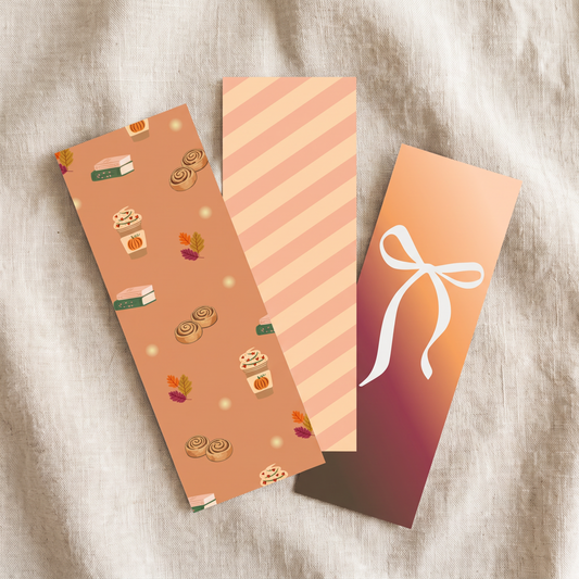 The Pumpkin Spice Collection Bookmark Set - Cozy Autumn Bookmarks | Fall Reading Aesthetic Gift (Set of 3)